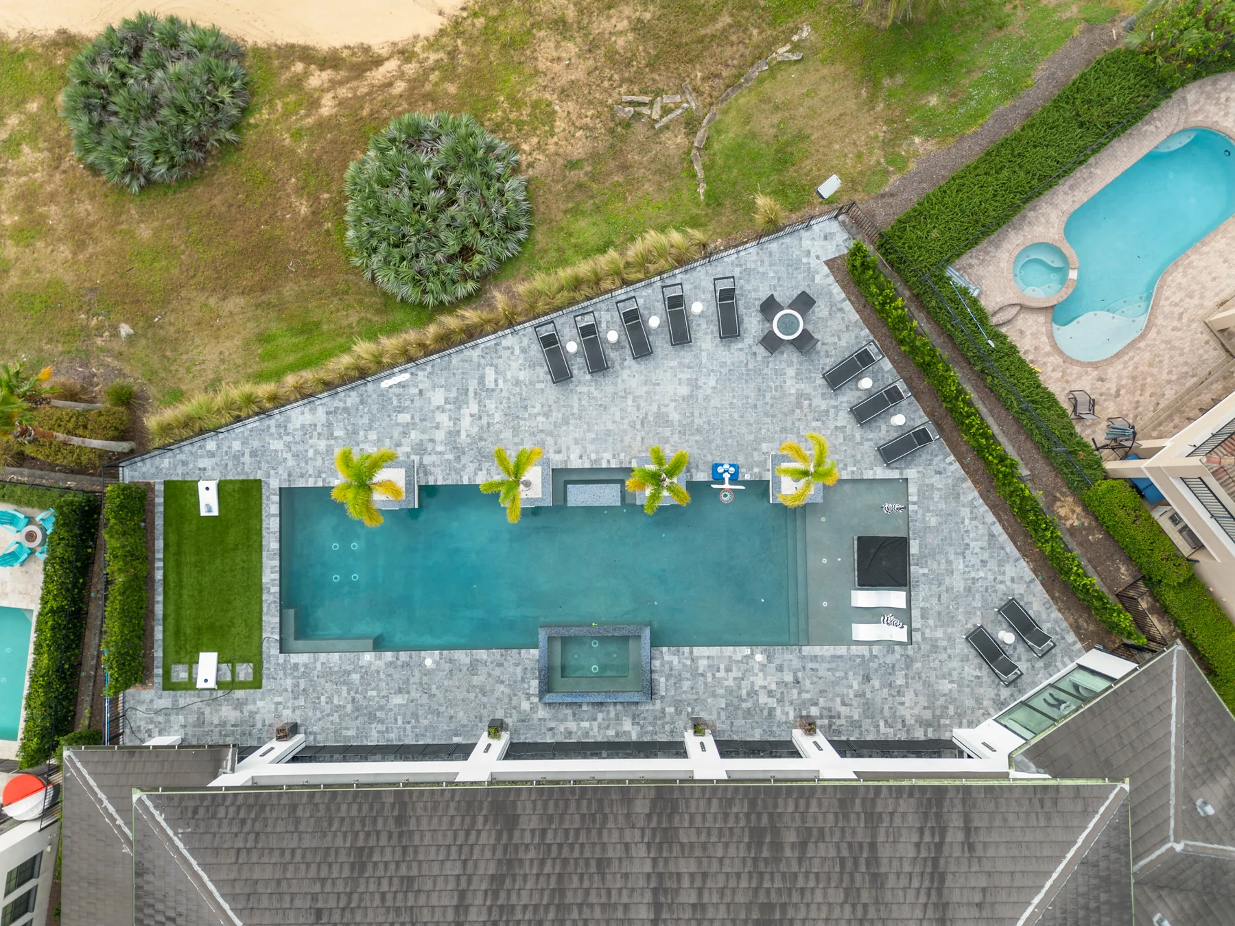 FAA certified aerial drone photography of luxury estate pool and patio in Central Florida by REMIX Real Estate Media 9